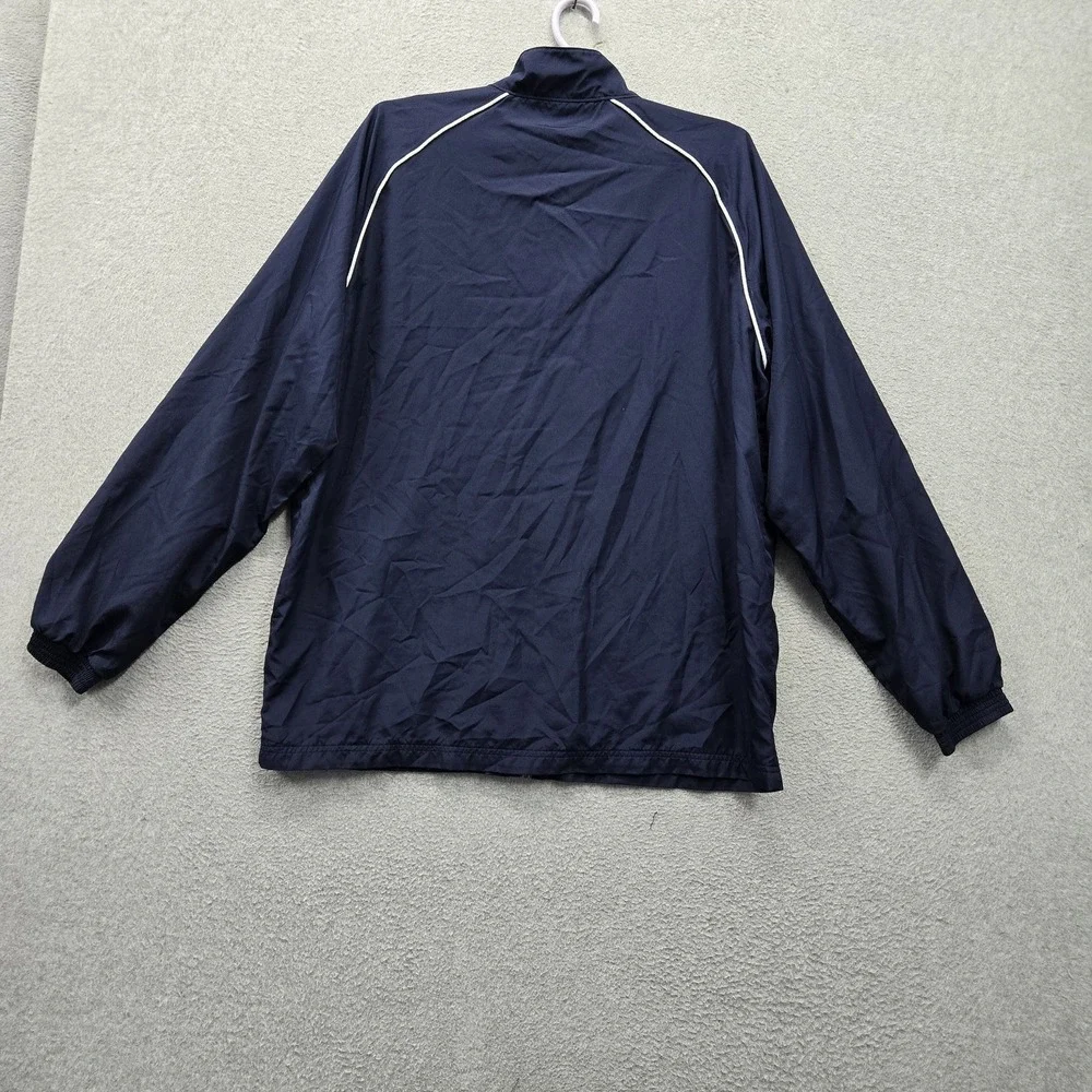 Under Armour Men Activewear Jacket L Blue Track Loose Logo Full Zip Mock Neck